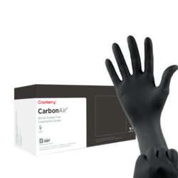 Carbon Air Nitrile Exam Gloves Powder Free, Black 300/Box (Cranbery)