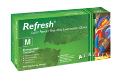 Aurelia Refresh MINT Latex Exam Gloves Powder Free 100/box 