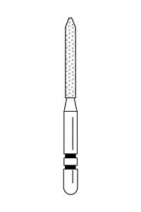 Two Striper Diamond Burs FG Cylinder Bevel End 5/pk (Premier)