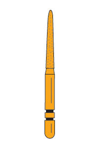 Two Striper FG Gold Plated Curettage (GCP) Diamond Burs FG 5/pk (Premier)