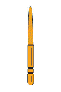 Two Striper FG Gold Plated Curettage (GCP) Diamond Burs FG 5/pk (Premier)