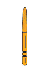 Two Striper FG Gold Plated Curettage (GCP) Diamond Burs FG 5/pk (Premier)