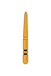 Two Striper FG Gold Plated Curettage (GCP) Diamond Burs FG 5/pk (Premier)