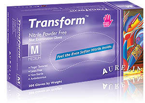 Aurelia Transform BLUE Nitrile Powder Free Exam Glove 200/box
