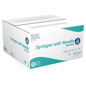 Luer Lock Syringe Non-Safety With Hypodermic Needle, 100/Bx  (Dynarex)