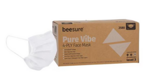 Earloop Face Masks Vibe ASTM Level 3, Antifog, 50/Pkg (BeeSure)