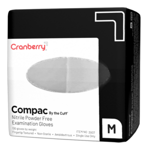 Nitrile Exam Gloves Cranberry Compac By the Cuff Powder Free, 100/Pkg