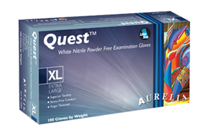 Aurelia Quest WHITE Nitrile Powder Free Exam Glove 100/box