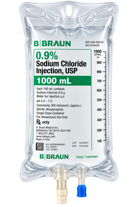 Sodium Chloride .9% Inj Pouch 1000ml Each Sodium Chloride .9% Inj Pouch 1000ml Each