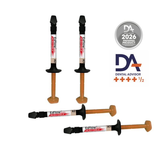 EsFlow PLUS Injectable,Flowable Light-Cured Composite, 2 x 2.5gm
