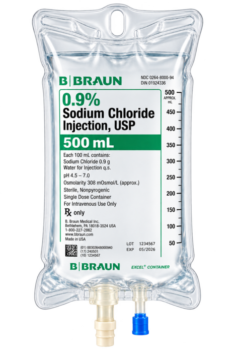 Sodium Chloride .9% Inj Pouch 500ml Each Sodium Chloride .9% Inj Pouch 500ml Each