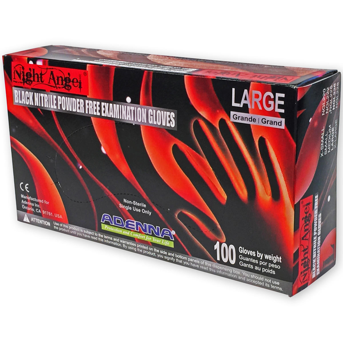Gloves Night Angel Black Nitrile (Adenna)