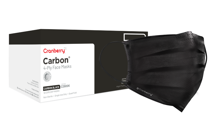 Carbon Face Mask Level 3 (Black) 50/box (Cranberry)