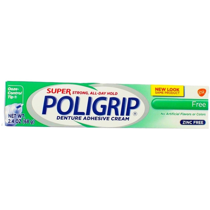 Super Poligrip Zinc Free Denture Adhesive Cream 2.4oz Super Poligrip Zinc Free Denture Adhesive Cream 2.4oz