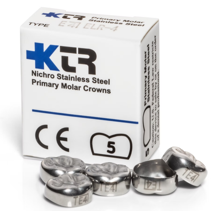 Stainless Steel Pedo Nichro Crowns D Lower Left pack of 5 (Sky Choice)