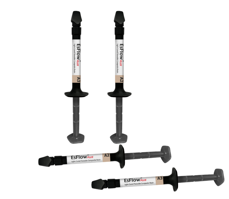 EsFlow Plus Light-cured flowable composite Syringem, 2x2.5g (Spident)