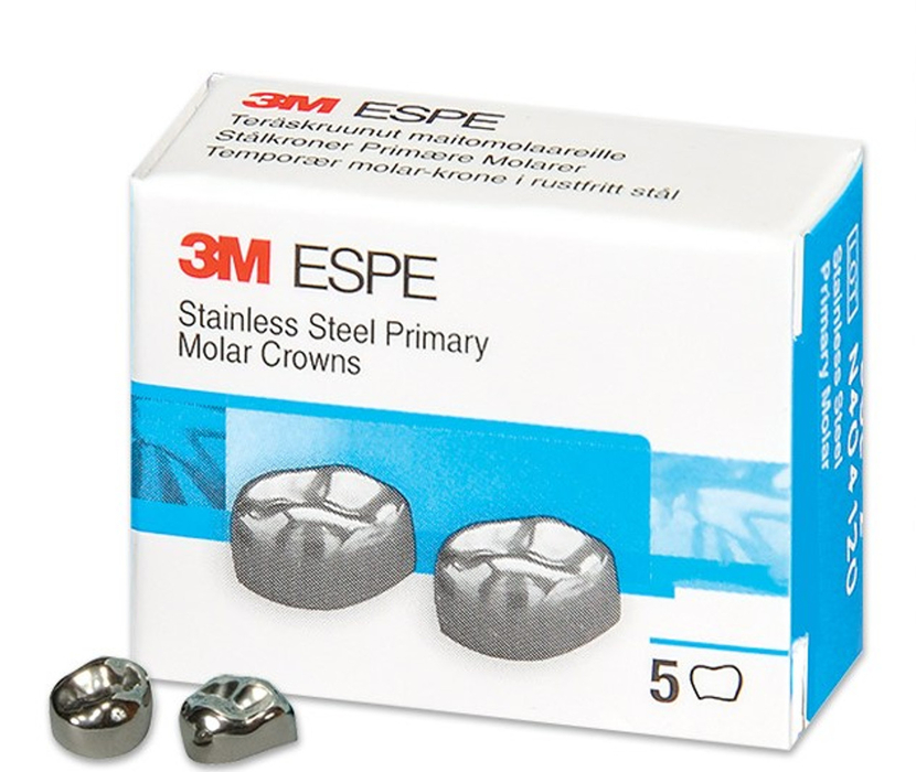 Stainless Steel 1st Primary Molar Crowns Refill Lower Left 5/Pkg (3M)