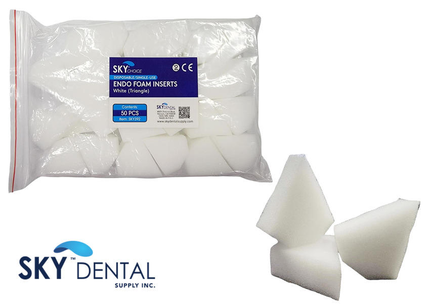 Endo Foam Insert Triangle White 50/Pkg (Sky Choice)
